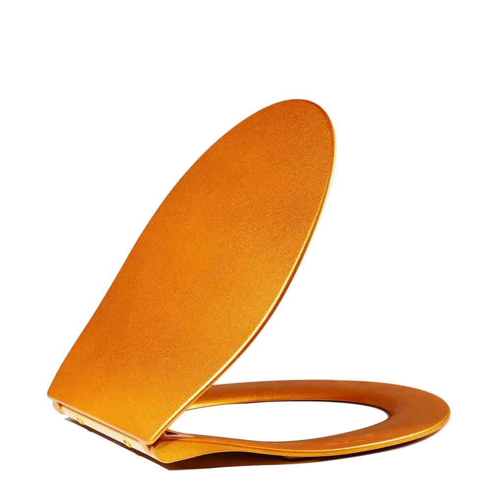 Ldhsjh As Shown Toilet Cover, Quiet Button Close, Adjustable, Lightweight, Durable, Portable, User-Friendly, Compact, Golden, Slow, Replacement