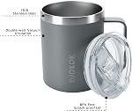 2 pcs Mug de café isolé, BJPKPK 14oz Tumbler isolé avec couvercle, tasses à café en acier inoxydable avec couvercle antidérapant