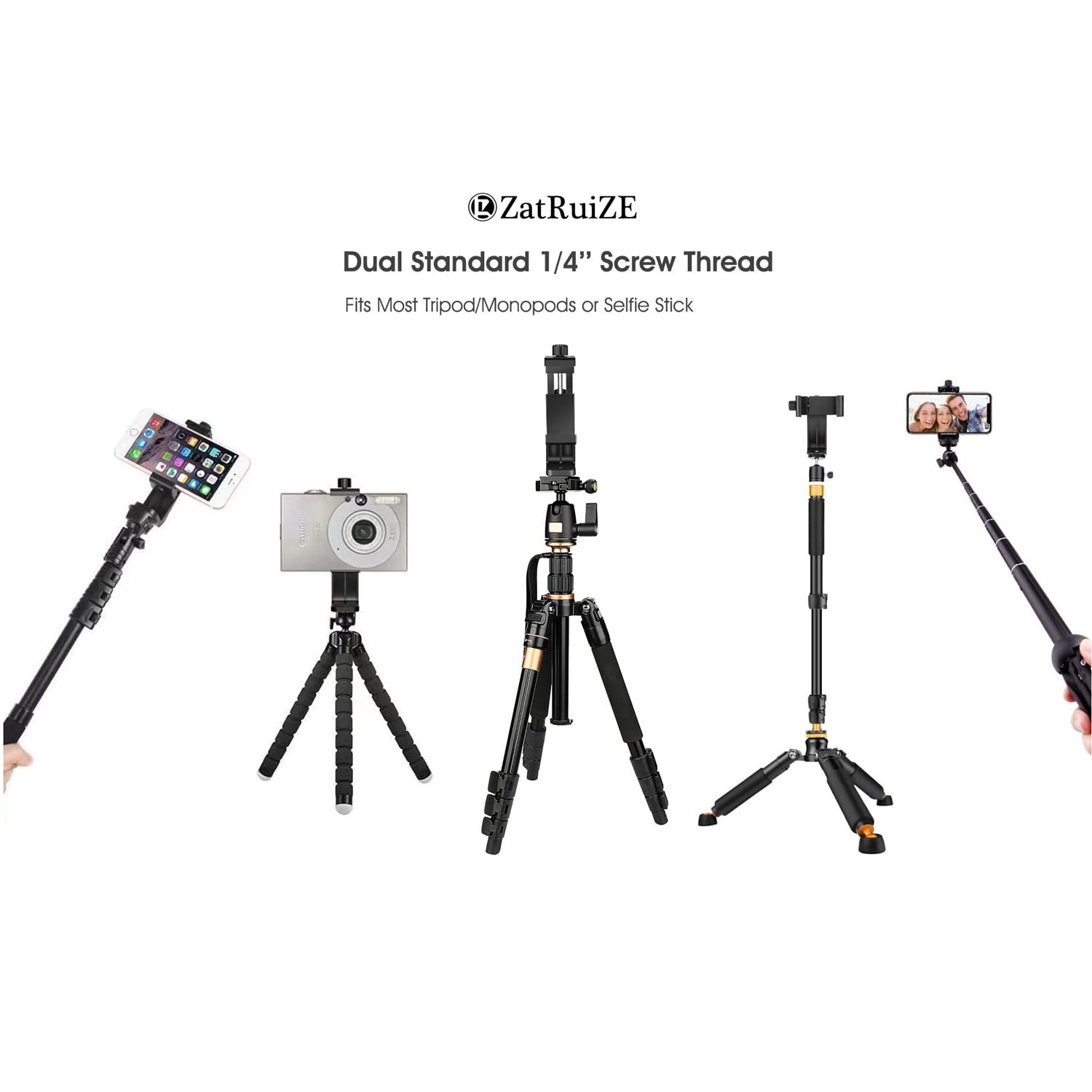 Supporto Adattatore Treppiede Cellulare Montaggio Smartphone - Foto 8