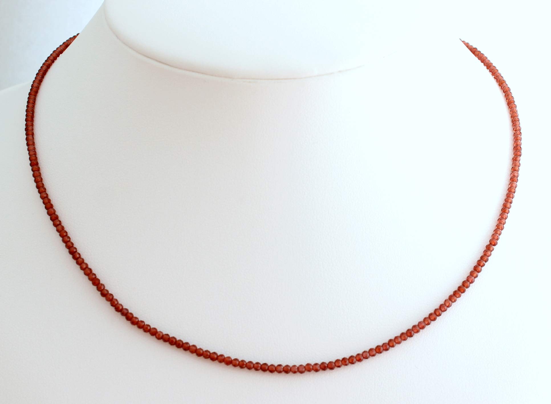 Granat Kette Edelstein Collier Fein geschlifen ca. 45 cm