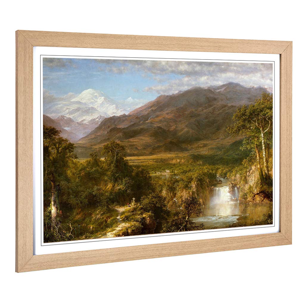 Big Box Art Framed Print of Frederic Edwin Church Heart of The Andes Design | Wall Art Picture | Home Decor for Kitchen, Living Room, Bedroom, Hallway, Oak, A2 / 24.5x18 Inch / 62x45cm
