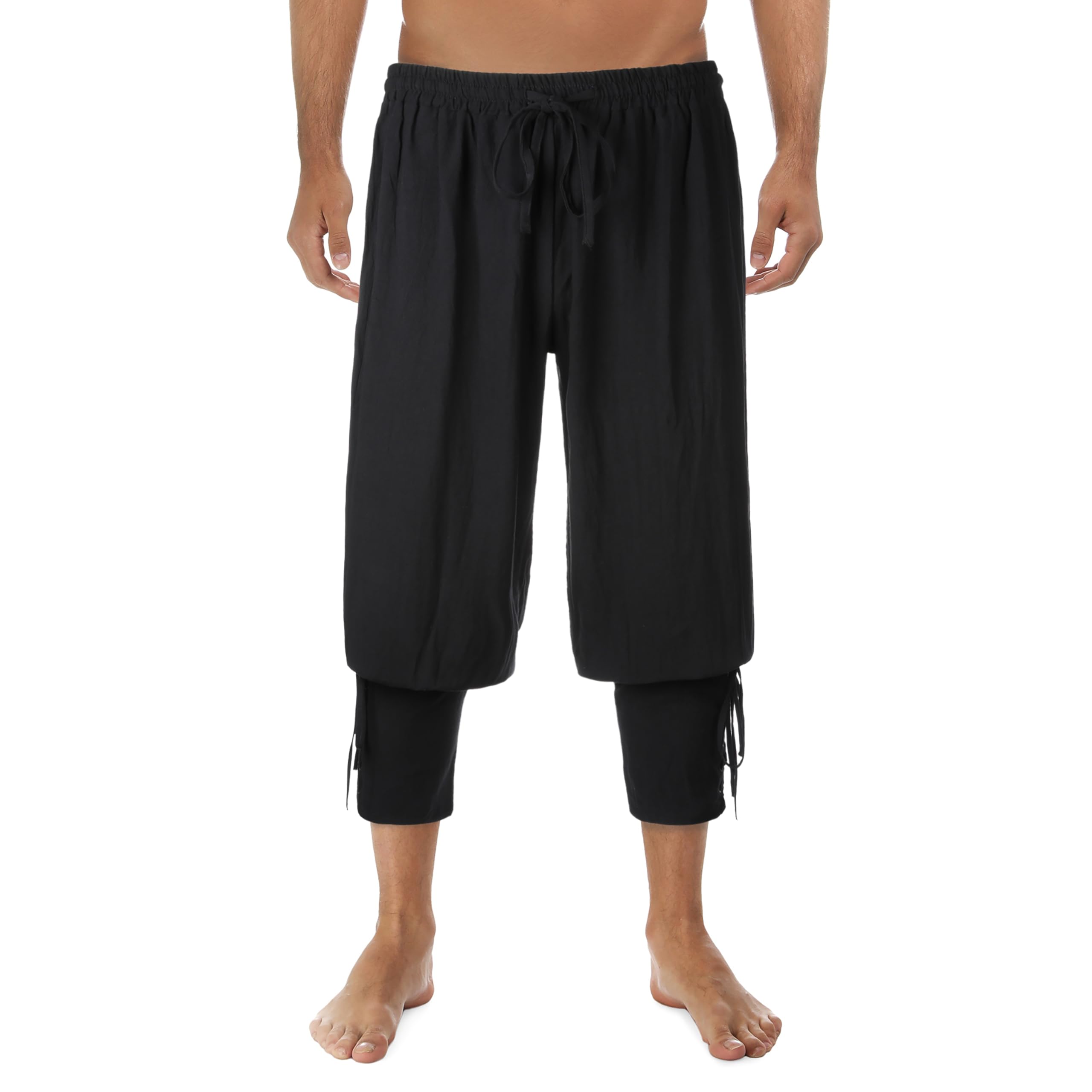 KarneLux Men's Medieval Trousers, Costume Lace-up Trousers for LARP Pirate or Viking - Image 2