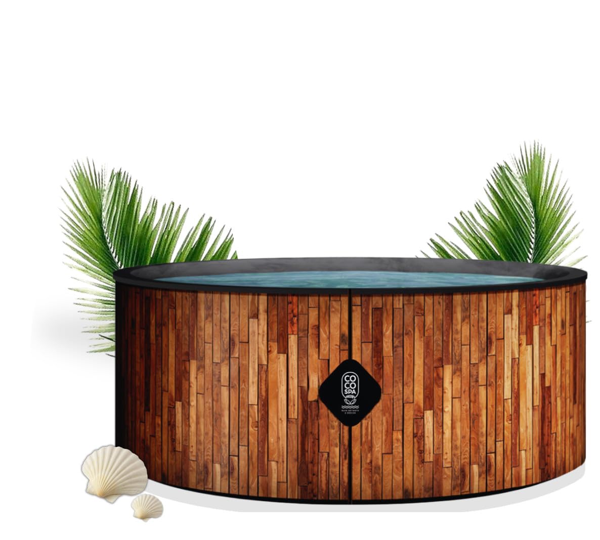 Coco Bain Piscina St Tropez - Piscina Fuori Terra 180cm di diametro - 1200 Litri - Imitazione Legno Vero