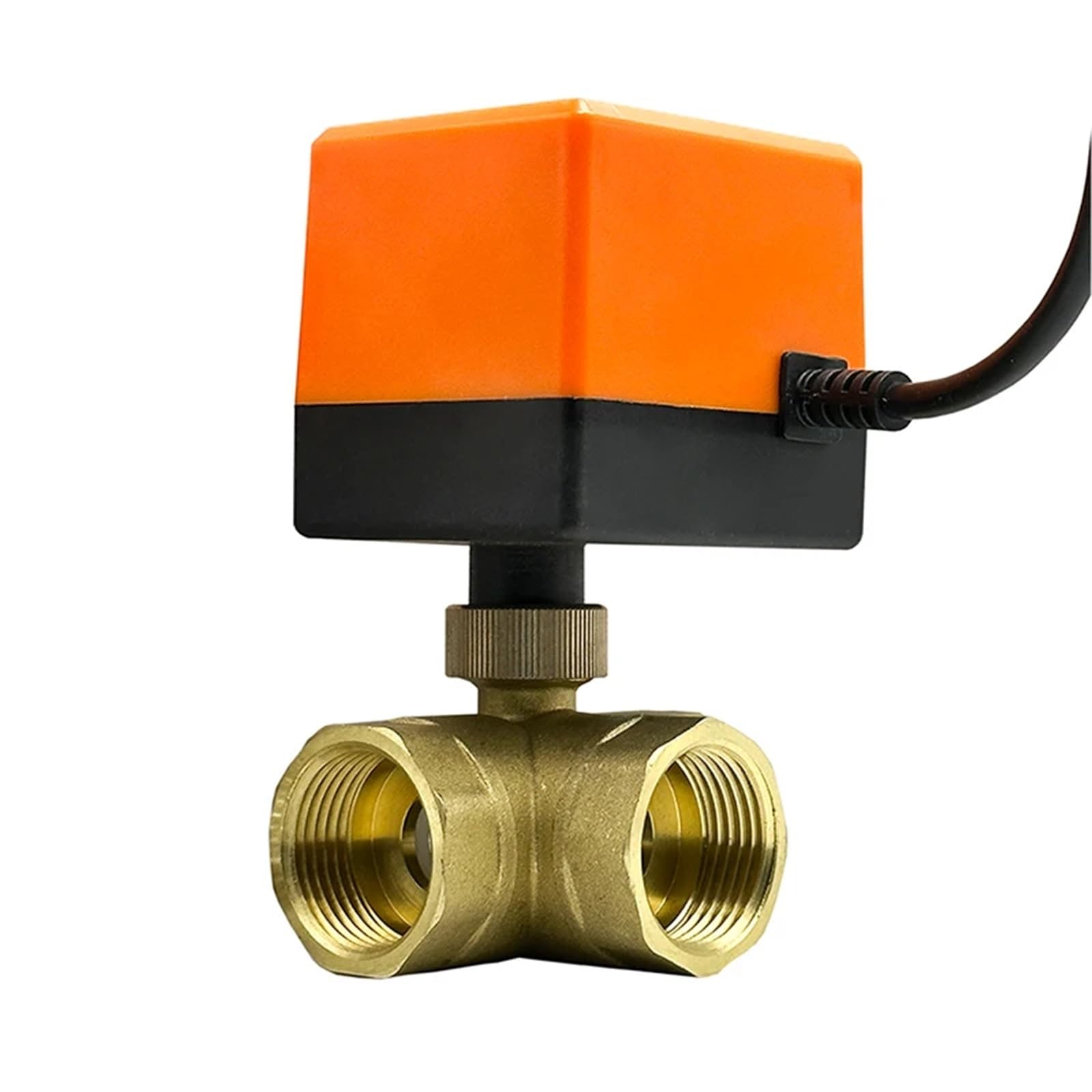 KKCZOFMJ DN15 DN20 DN25 DN32 DN40 3 ways Motorized Ball Valve 220V 12V 24V 3-Wire 2 Control Brass Electric Ball Valve(24VAC,DN40)