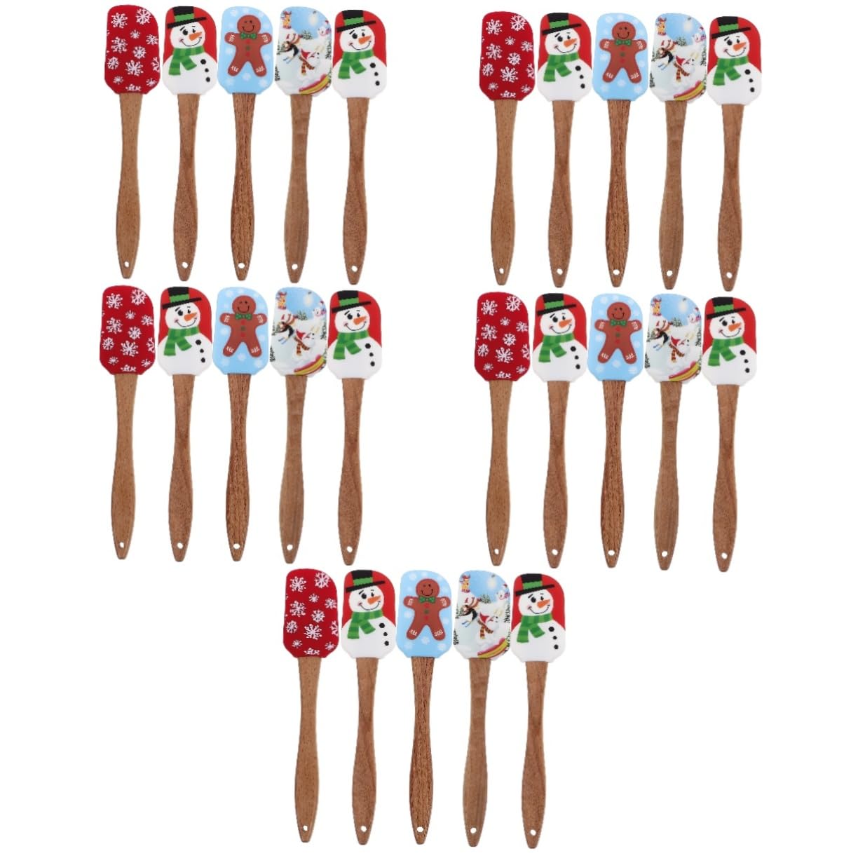 Cabilock Lot De 5 Ustensiles De Cuisine Spatules À Crème Résistantes À La Chaleur En Silicone Antiadhésives Styles Variés 5 Pièces X 5