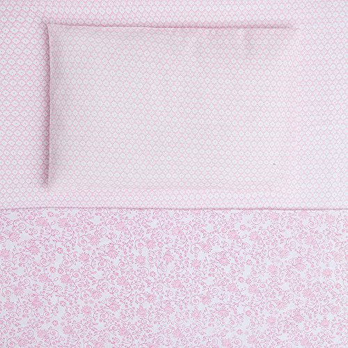 Jogo De Berço Compose 03 Peças, Papi Textil, Rosa, Americano