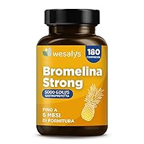 Bromelina 5000 GDU, g Gastroprotetta, 180 Compresse, 1600mg di Bromelina Pura, Altissimo Dosaggio. Fino a 6 mesi di Fornitura. Estratta naturalmente dall’Ananas, Integratore Made in Italy