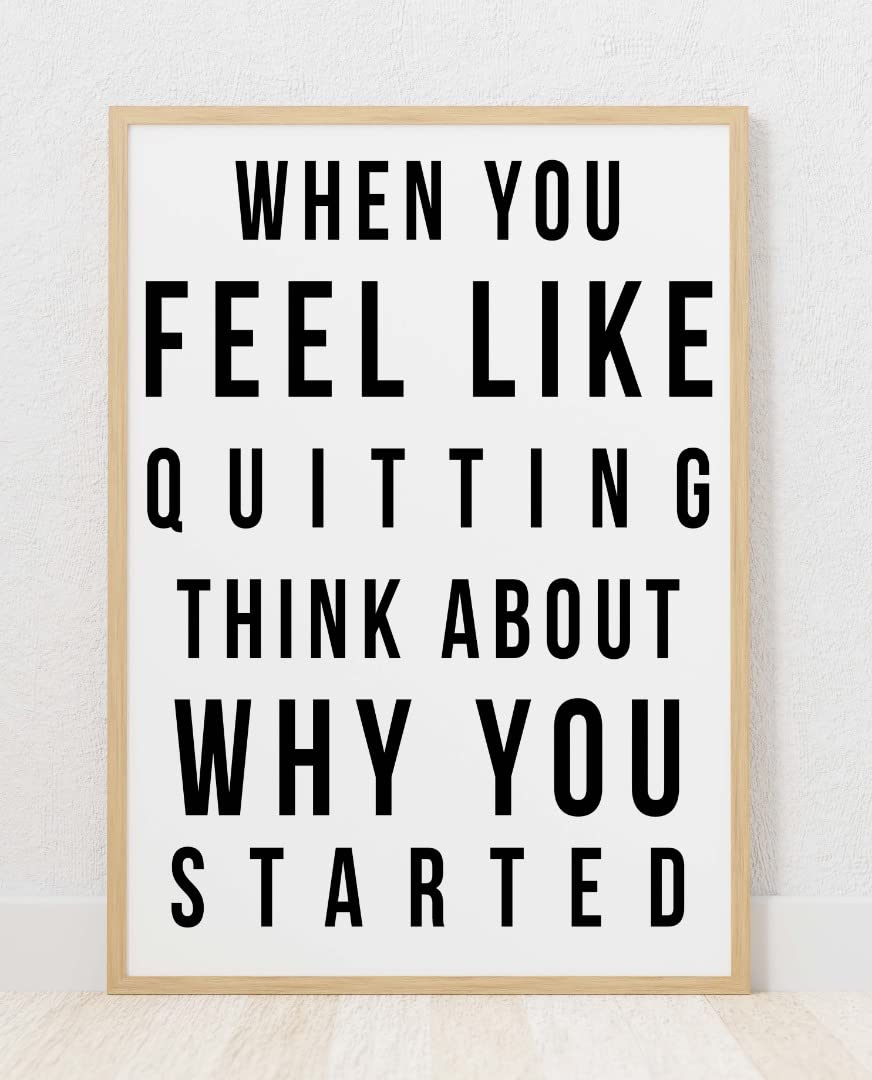Handmade By Stukk Wall Posters For Bedroom | When You Feel Like Quitting Think About Why You Started | Bedroom Posters With A5 (148 X 210 Mm) Size |