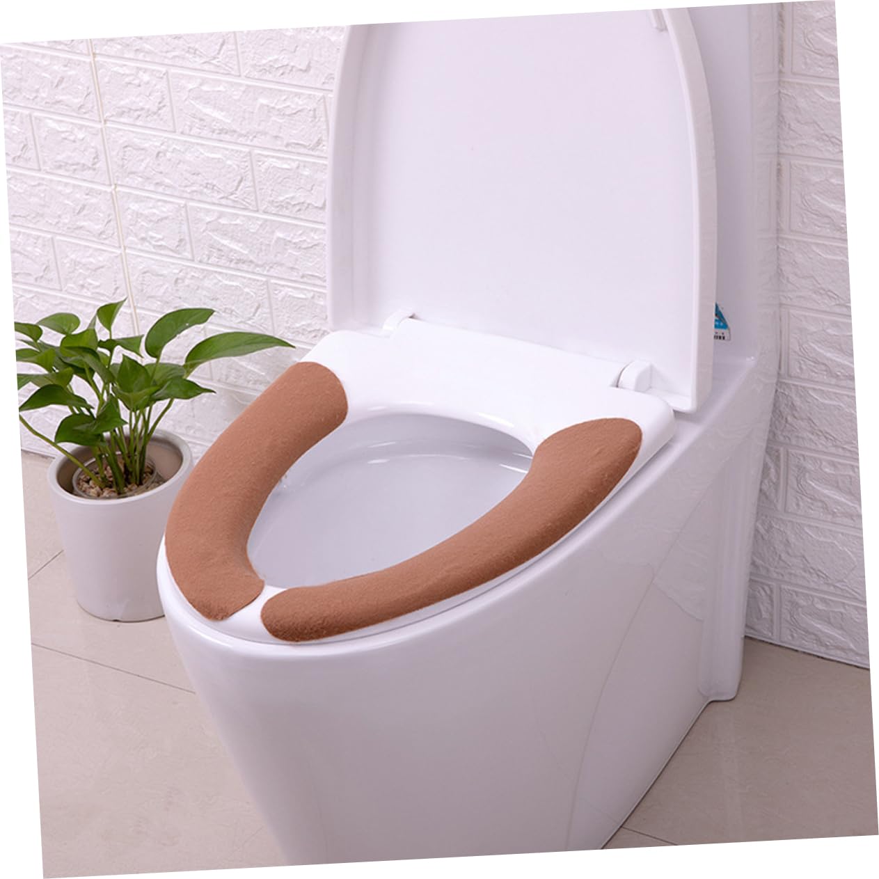 IWOWHERO Static Adsorption Toilet Seat Mat Washable Cover for Cold Prevention Warm Comfortable for Bathroom Random