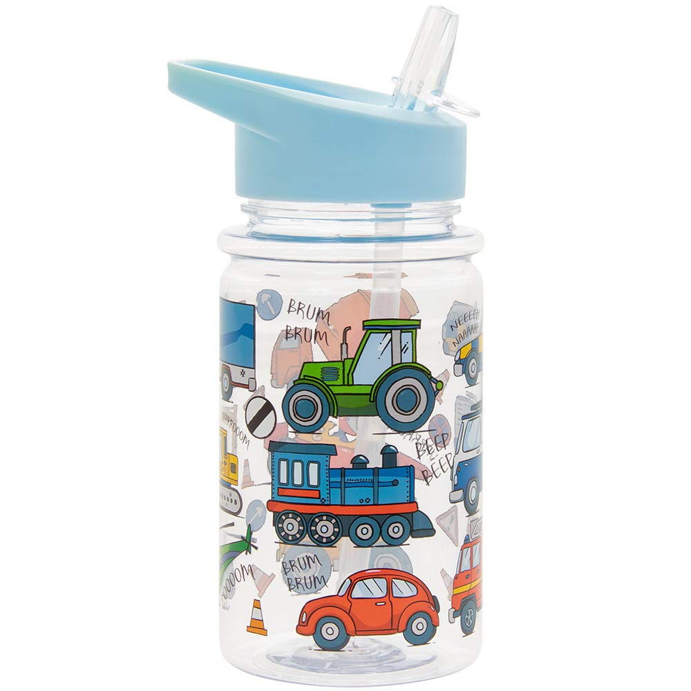 Lesser & Pavey Little Stars Vehicles Drinking Bottle, Multicolour, Height 17cm