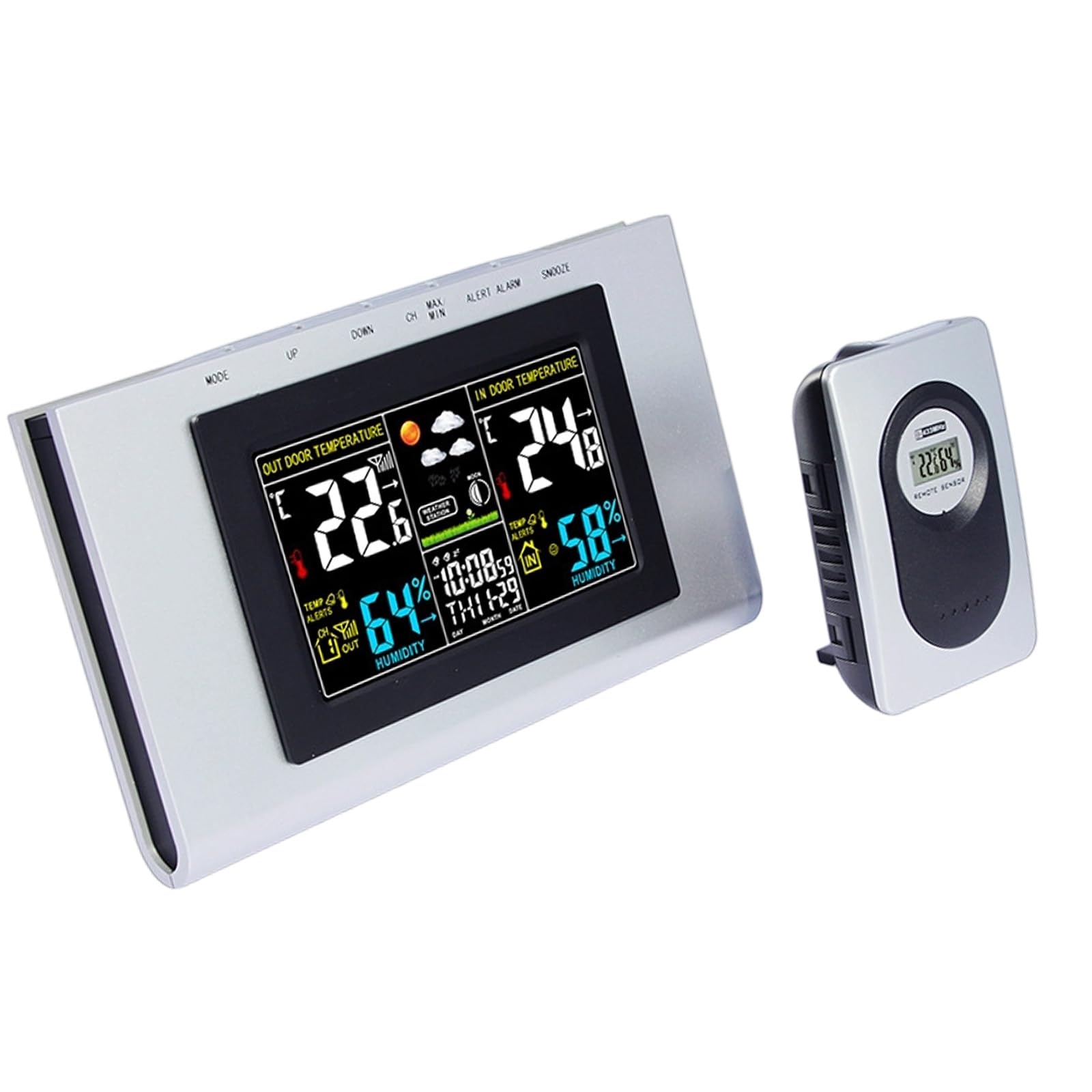 JSGHGDF Indoor Outdoor Temperature Humidity Monitor with Large Display for Household Basement Greenhouse and Storage Area Temperature Humidity Monitor