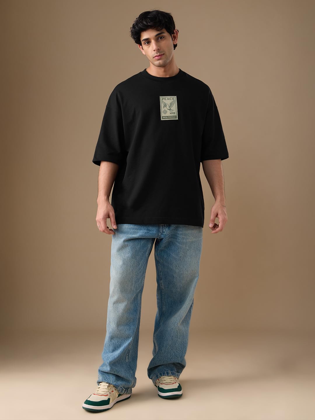 The Souled Store Freedom: Legacy Uomo e Ragazzo Manica Corta Girocollo Grafica Stampato Heavy Gauge Tessuto Cotone Streetwear Cotone Oversize T-Shirt
