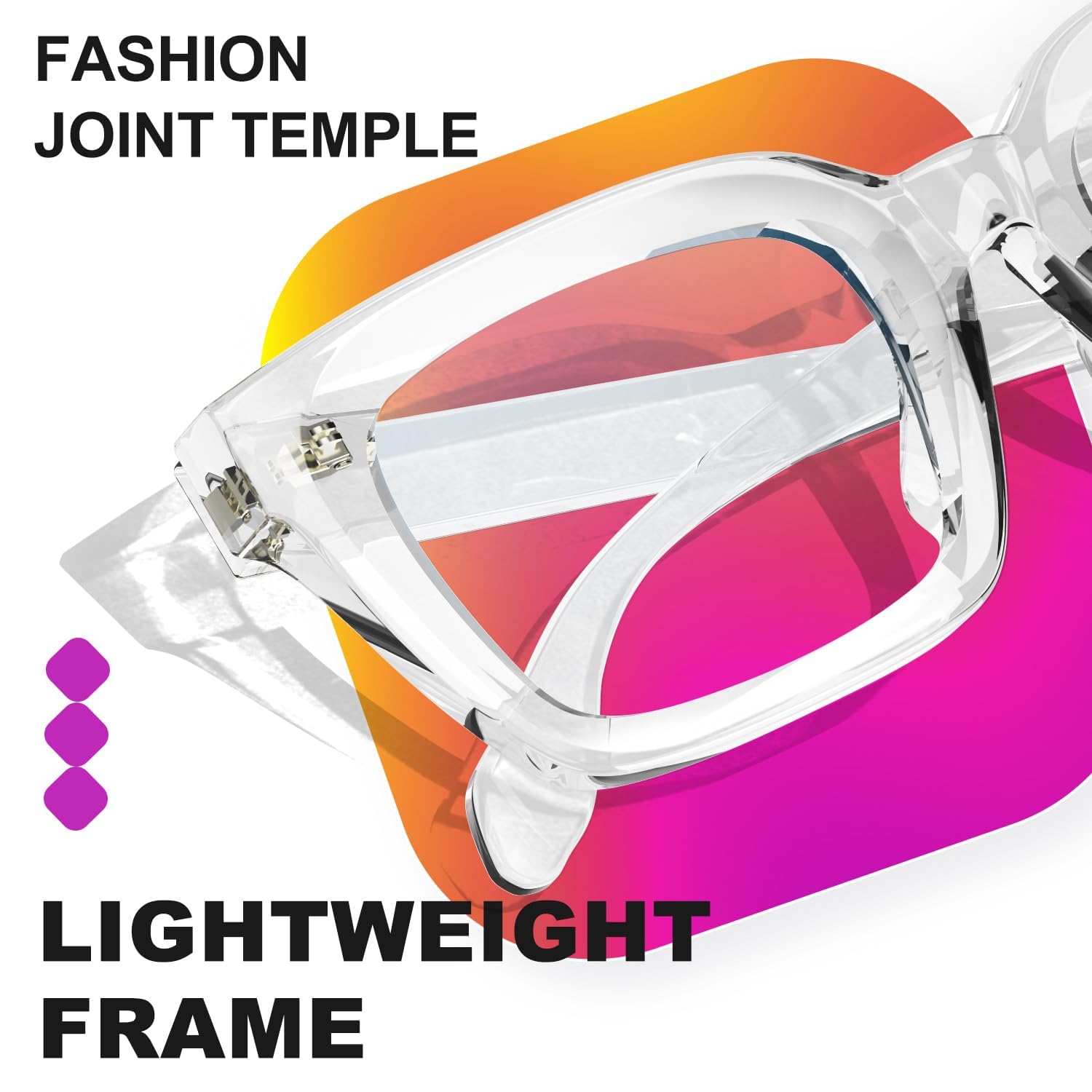 Blaulicht-blockierende Brille mit Anticomputer-Blendung, für Gaming und Lesen, für Damen und Herren, farblos, Large
