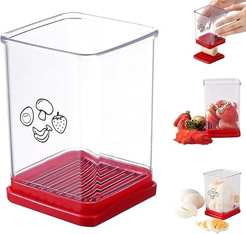 Cortador de tazas, cortador rápido de frutas y verduras, rebanador de frutas, de acero inoxidable, cortador de huevos, cortador de fresas,