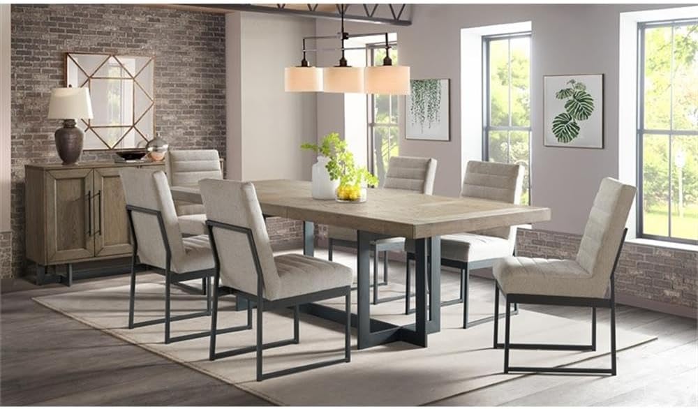 Intercon Eden 60" Server with 2 Cabinets, Wine Bottle Storage, and Adjustable Shelves, Rustic Dune