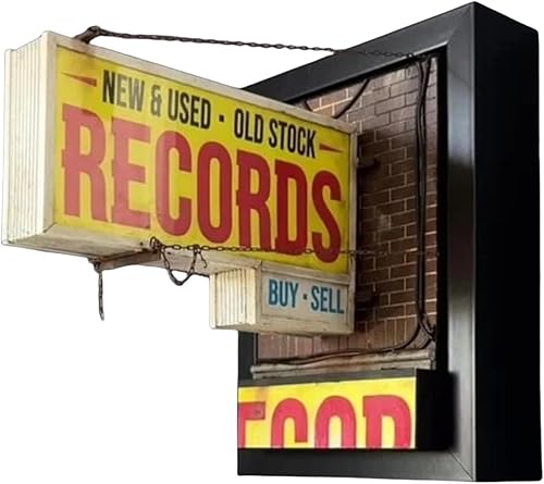 Miniatura 4 de Lámpara de pared retro para tienda de discos de vinilo, decoración de pared con letrero amarillo llamativo, decoración de habitación, coleccionistas