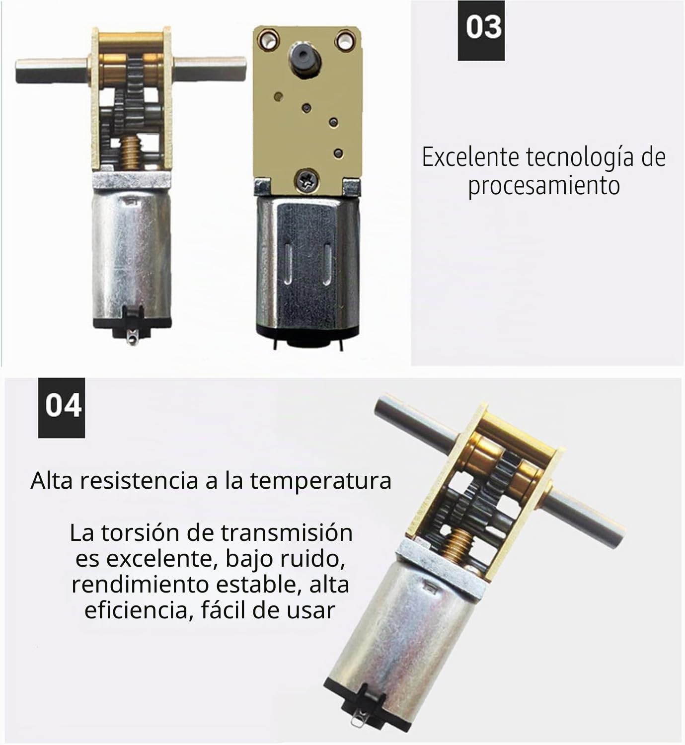 2Pcs N20 Motor de Engranaje, Mini Motor Eléctrico de Engranaje DC6V 190RPM | Cobre, Doble Eje, Funcionamiento Silencioso, Resistente al Calor, para Robótica y Proyectos de Bricolaje