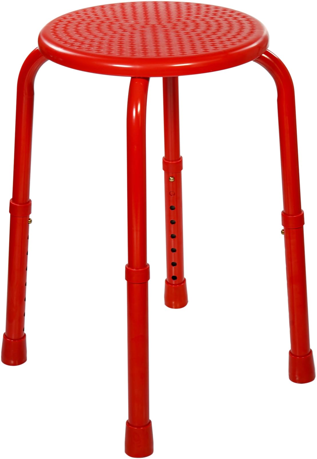Aidapt Red Multi Purpose Adjustable Stool Showering,Bath,Waterproof,Bar Stool,Non-Slip Feet,Sturdy,Camping,Kitchen,Children Chair,Elderly,Disabled,Aluminium Lightweight,No Tools Required