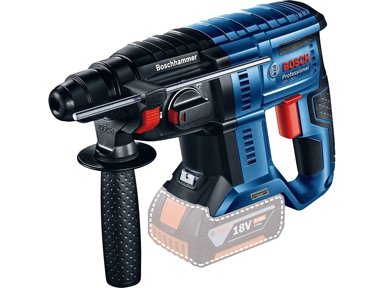 Bosch Professional 18V System GBH 18V-21 - Martillo perforador a batería (Brushless, 2,0 J, Ø máx. hormigón 21 mm, SDS plus, sin batería, en caja)