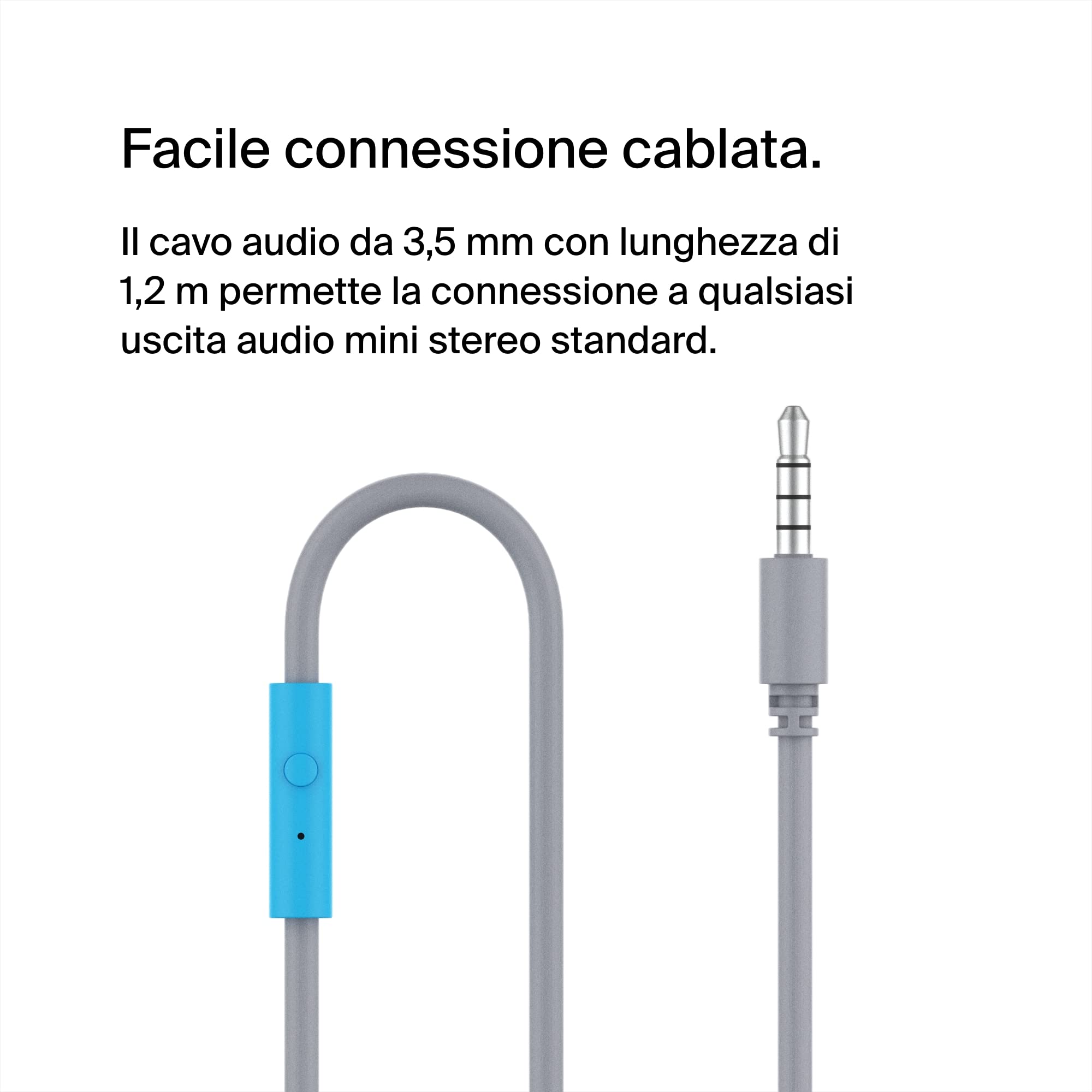 Belkin SoundForm Mini Cuffie On-Ear per Bambini con Microfono AUX 3,5 mm Blu