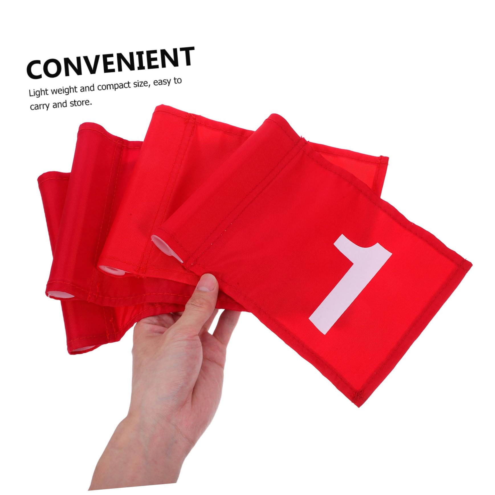 HANABASS Bandiere da Golf da 4 Pezzi in Nylon Rosso Resistenti e Facili da Trasportare per Allenamento Golf Pratico e Miglioramento Precisione Sul Campo