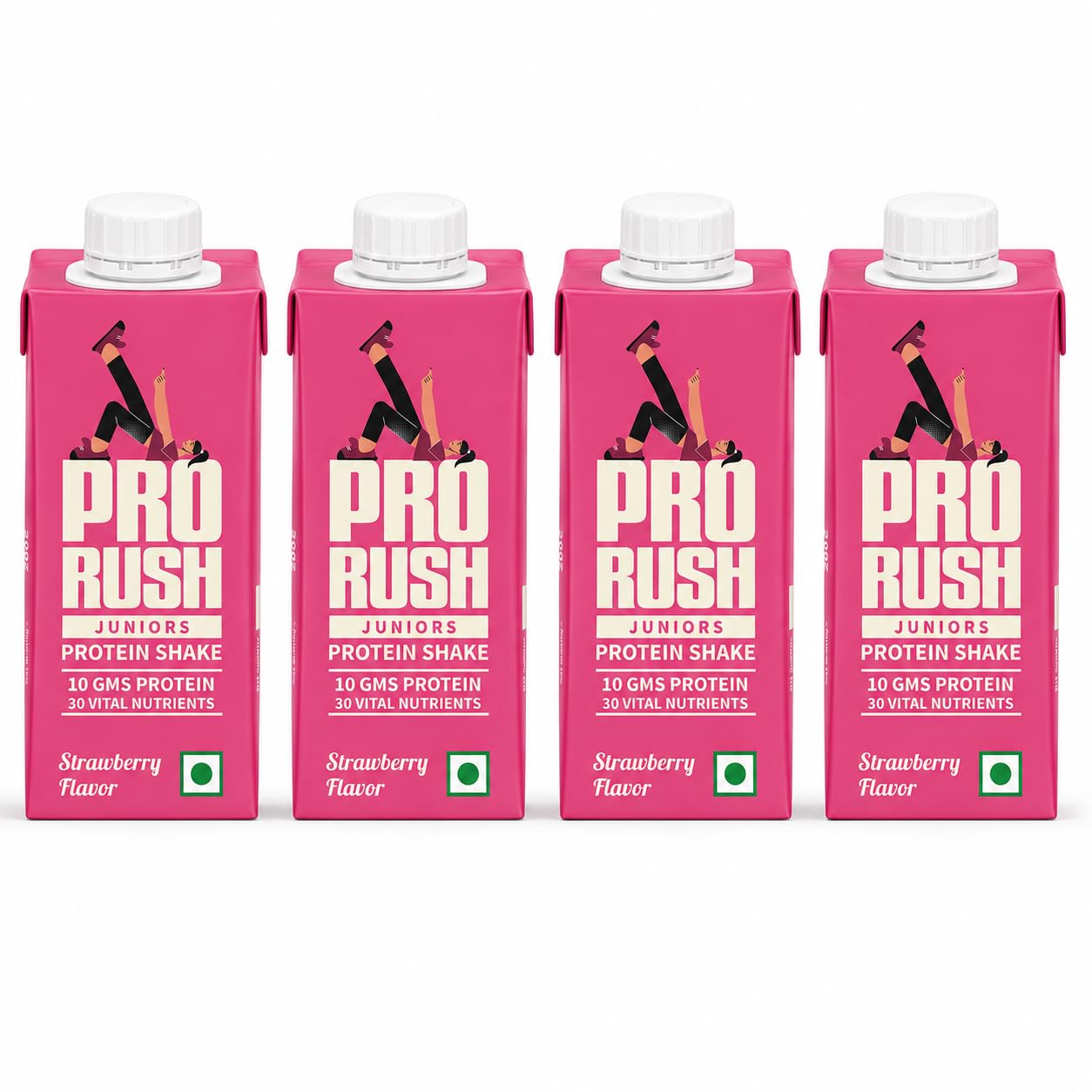 Prorush Protein Shake (10g Protein) - Juniors - 200ml - Strawberry - With 30 Vital Nutrients + Minerals + Vitamins + Dietary Fibre-image-20