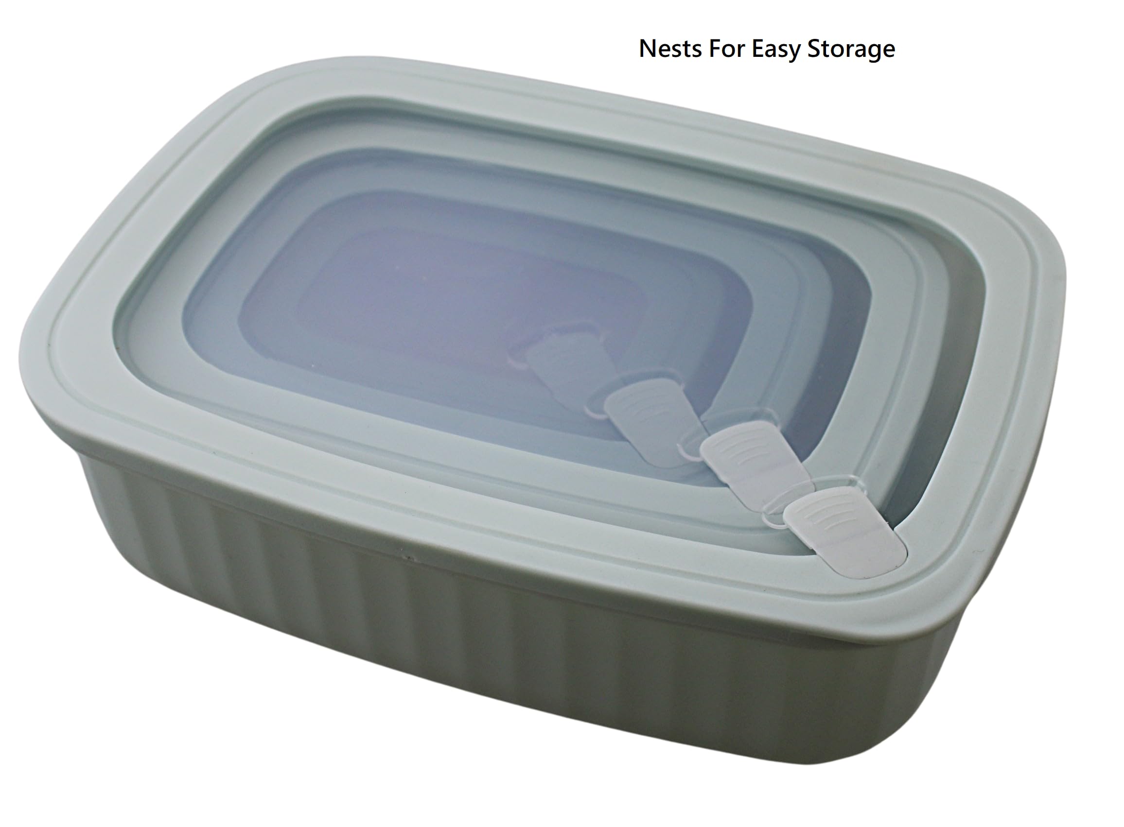 Dependable Industries Inc. - Juego de 4 recipientes de almacenamiento de alimentos sin BPA con tapas ventiladas, varios tamaños, aptos para microondas y congelador, sobras, preparación de comidas,