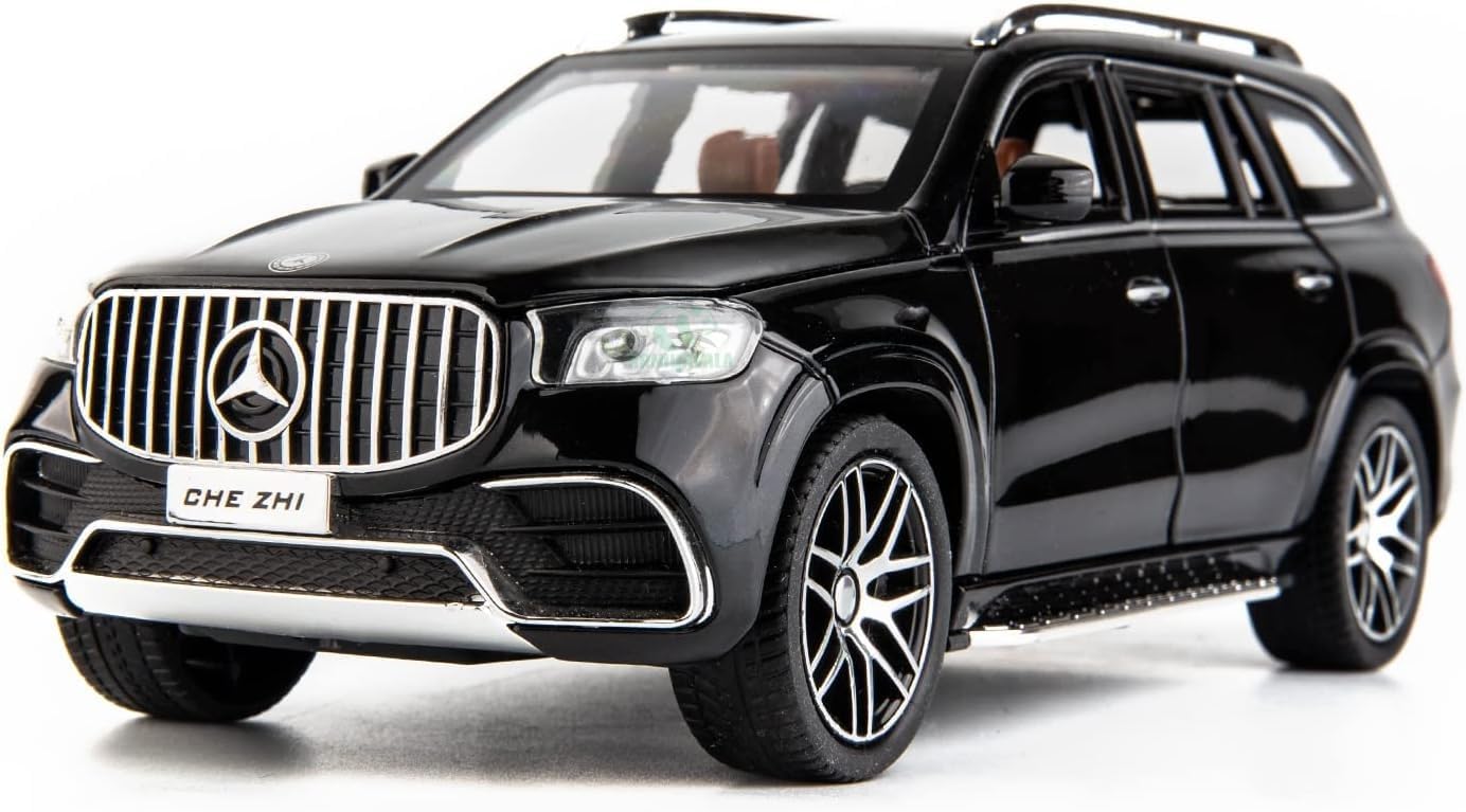 MTG Metro Toys & Gift - Benz GLS63 | 1:24 Scale | Diecast Model Metal Pull Back Toy car for Kids with Openable Doors & Light, Music Toy Vehicle for Kids 【Colors as Per Stock】
