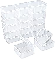 Vista 14 de Goodma 96 piezas de contenedores cuadrados mini transparentes de plástico con tapas con bisagras para artículos pequeños y otros proyectos