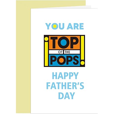 Funny Pops Father's Day Card, Retro Card for Dad, Top of the Pops Card