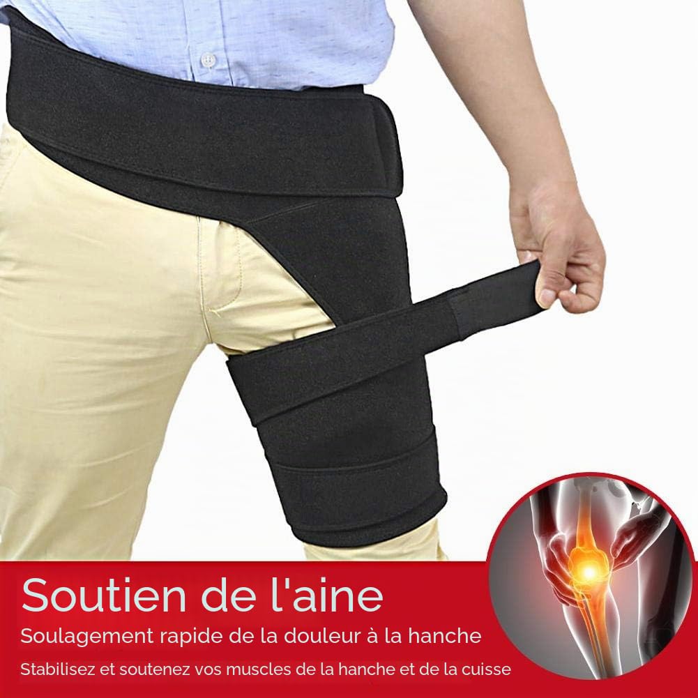 Brrnoo Support à l'aine, Soutien de l'articulation de la Hanche soulagement de la Douleur orthèse de Compression orthèse de Soutien de l'aine avec Ceinture réglable pour Femmes et Hommes
