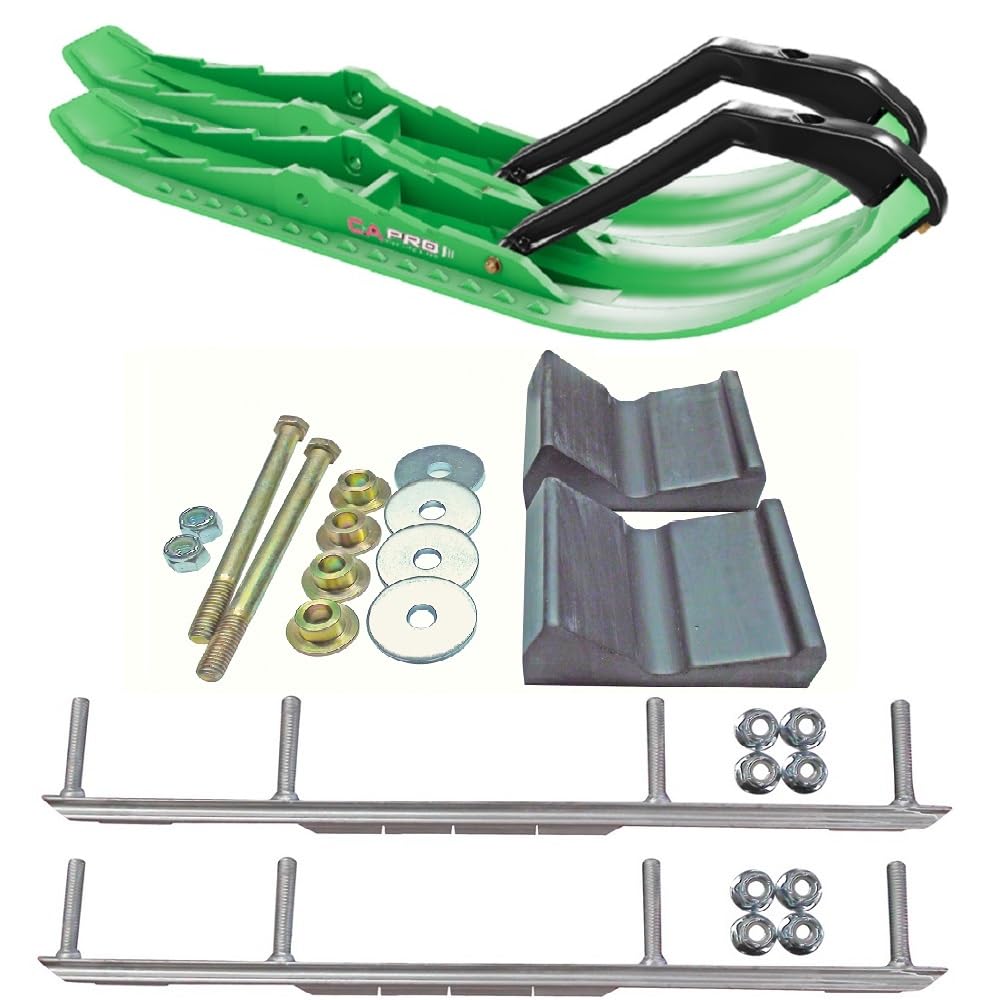 C&A Pro Green TMX Snowmobile Skis w/ 4.5