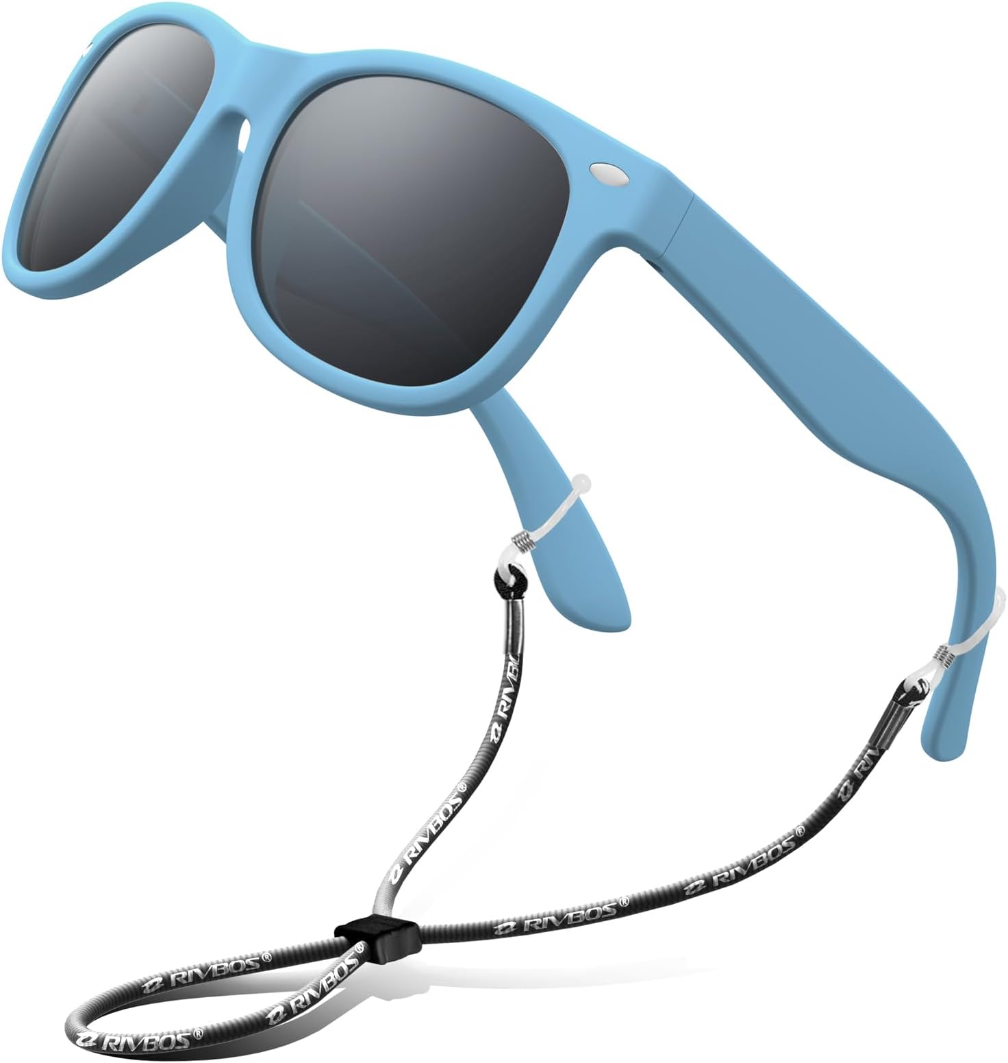 Kids Sunglasses Polarized UV Protection Flexible Rubber Glasses Shades with Strap for Boys Girls RBK004