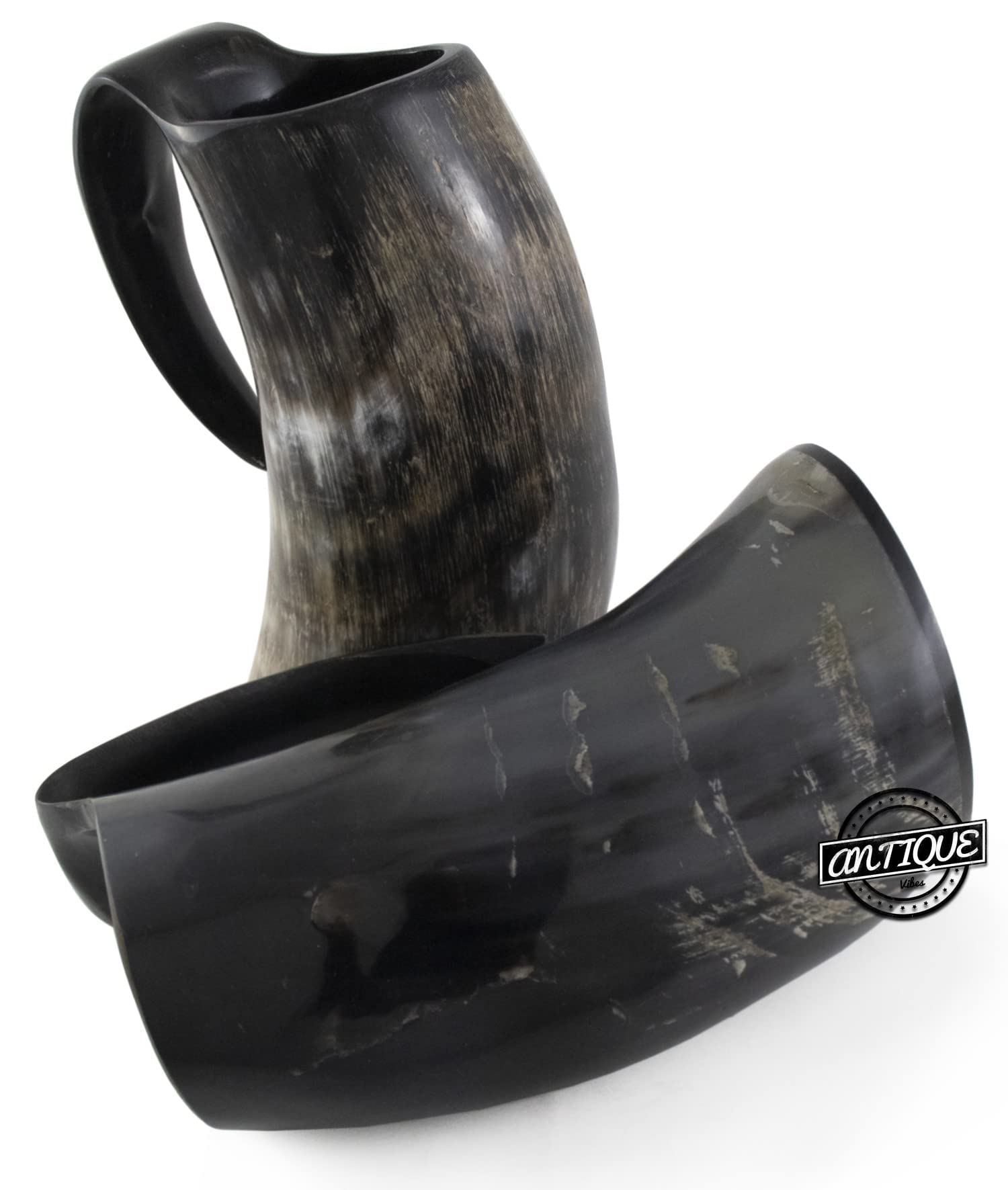 Mythrojan Viking drinkhoorn 500 ml echte hoorn voor Ale wijn bier Noorse tankard food grade echte hoorn Vikings stijl cadeau voor mannen en vrouwen