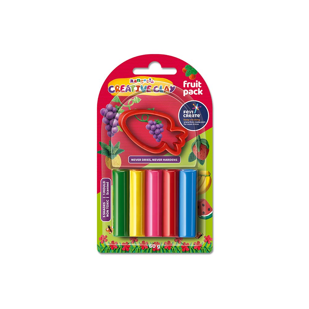 Pidilite Rangeela Creative Clay Pack Fruits (60Gm)- Multi