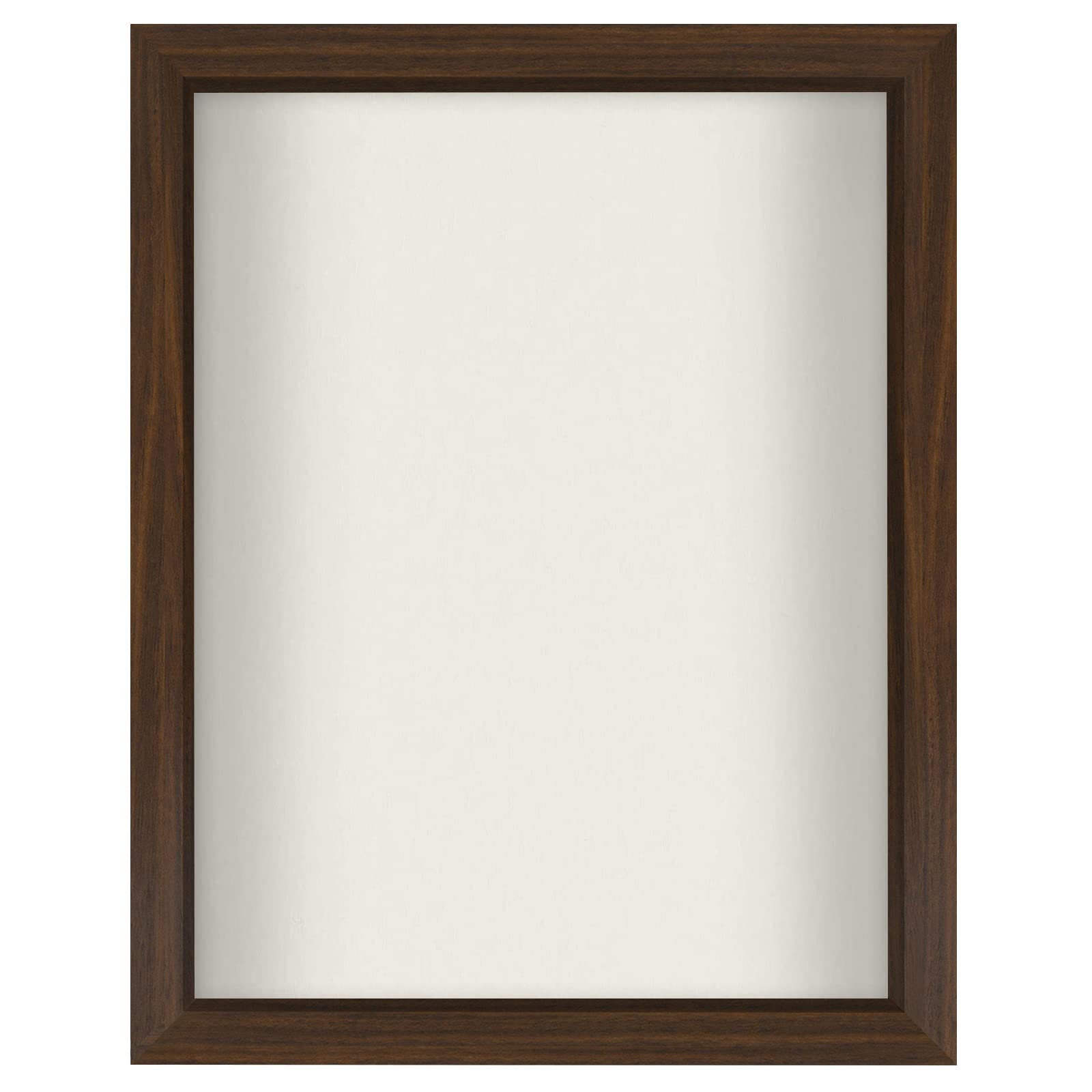 Americanflat 11x14 Shadow Box Frame with Shatter-Resistant Glass - Silhouette Collection - Large Shadow Box Display Case for Tabletop and Wall Display - Walnut with Soft Felt Back