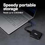 Crucial X9 2To SSD Portable, Jusqu'à 1050Mo/s, USB 3.2 USB-C, Disque Dur à État Solide Externe, Compatible avec Windows, Mac, & Android, Stockage Fiable pour Jeux, Fichiers, & Sauvegardes, Noir - CT2000X9SSD902