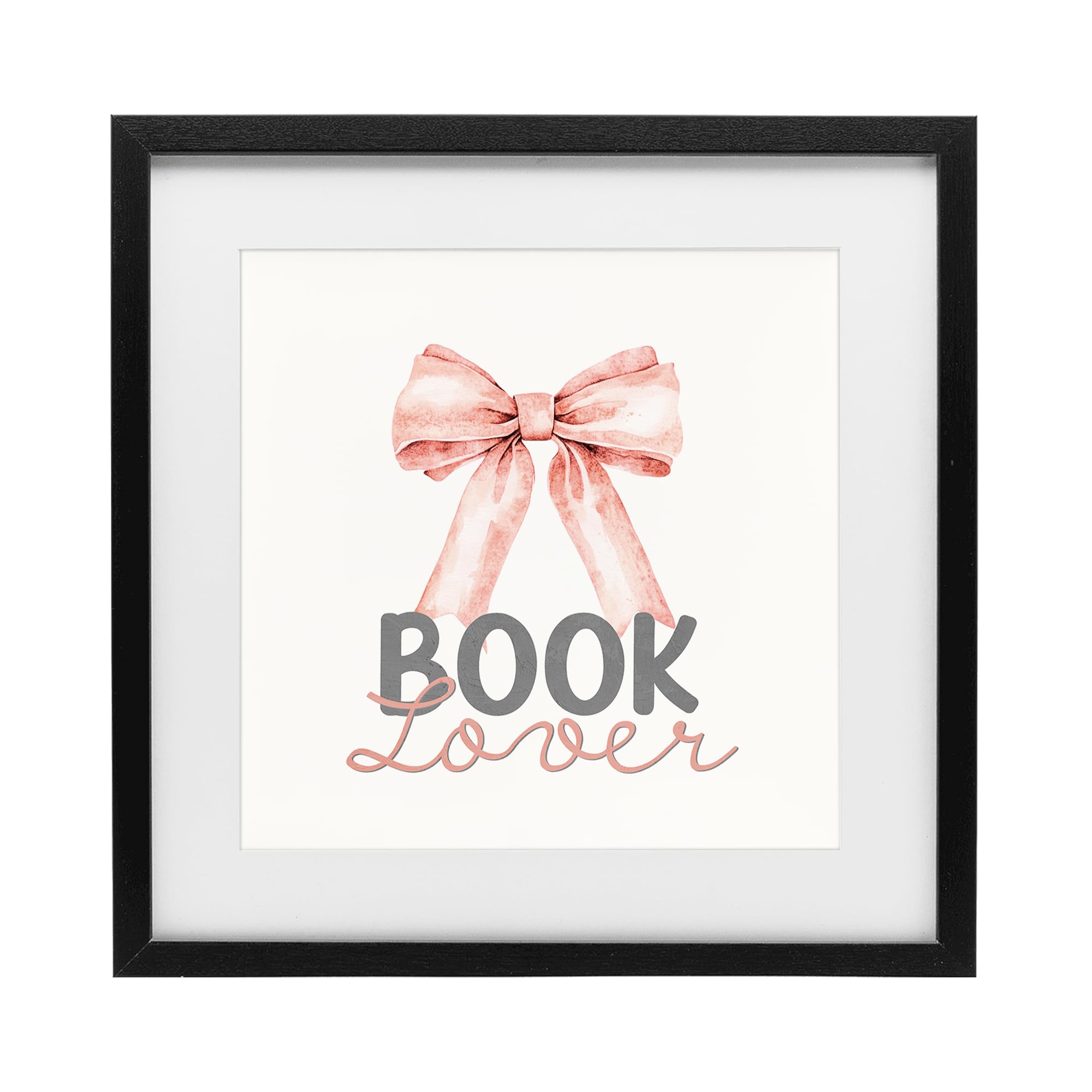 'Book Lover Pink Bow'| Framed Print Under Glass