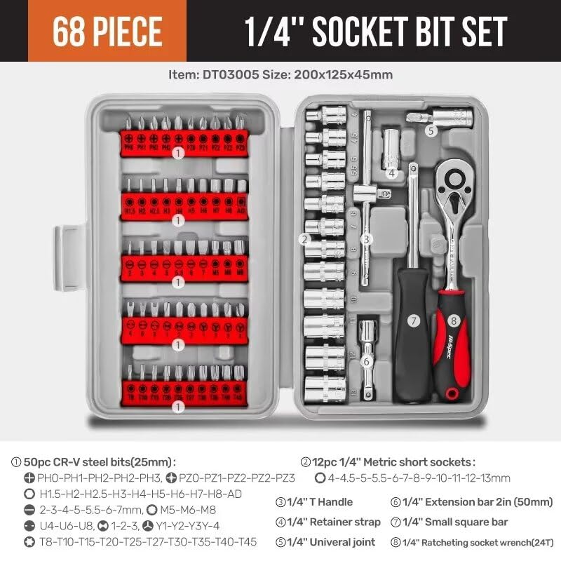 Set de herramientas para reparación de auto 68 piezas miniatura 2