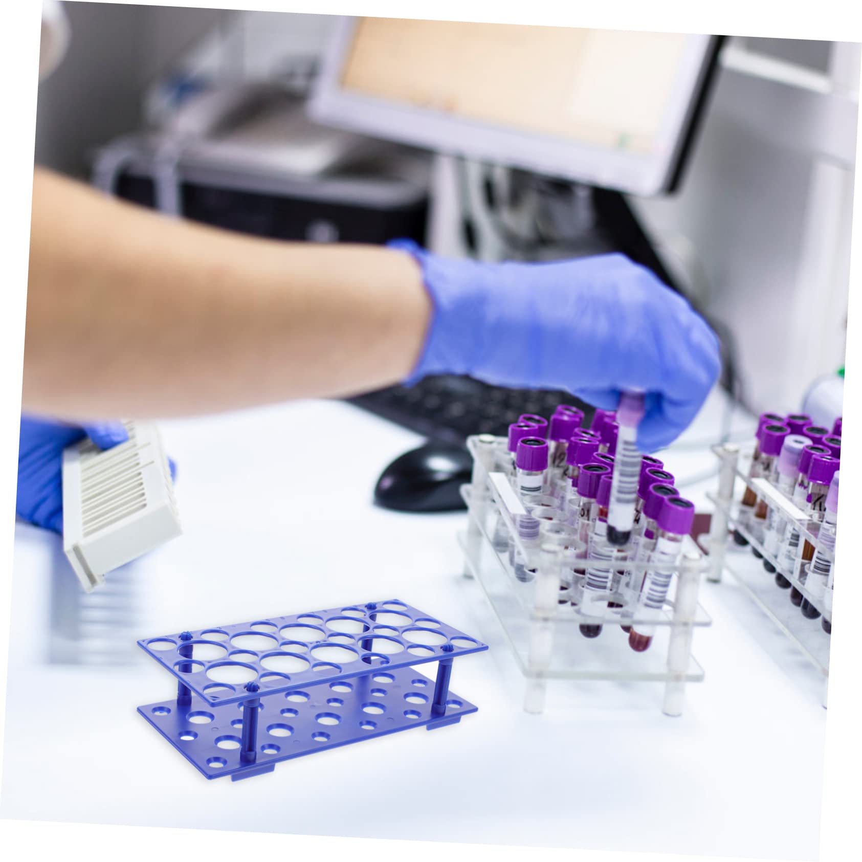 VILLFUL 2pcs Rack Detachable Bracket Science Test Tube Holder Test Tube Storage Rack Miniature Holder 28 Well Tube Racks Test Tube Holder Rack Laboratory Supplies Plastic