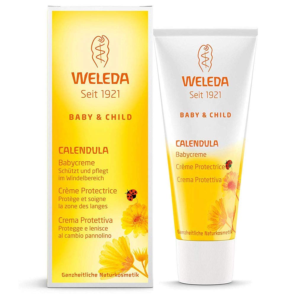 Weleda - Pacchetto Prima Infanzia Calendula Baby PLUS - CREMA PROTETTIVA per il cambio pannolino 75ml + BABY WASH corpo/Capelli 2 in 1 200 ml + CREMA FLUIDA 200 ml + OMAGGIO SaponeFlorinda da 50 gr