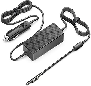 TAIFU 12V-24V 100W Car Charging Cable for Microsoft Surface Pro 9/8/7/7+/6/5/4/X, Surface Laptop 5/4/3/2/1, Go 3/2, Book 3/2 - Car Power Supply DC Charger