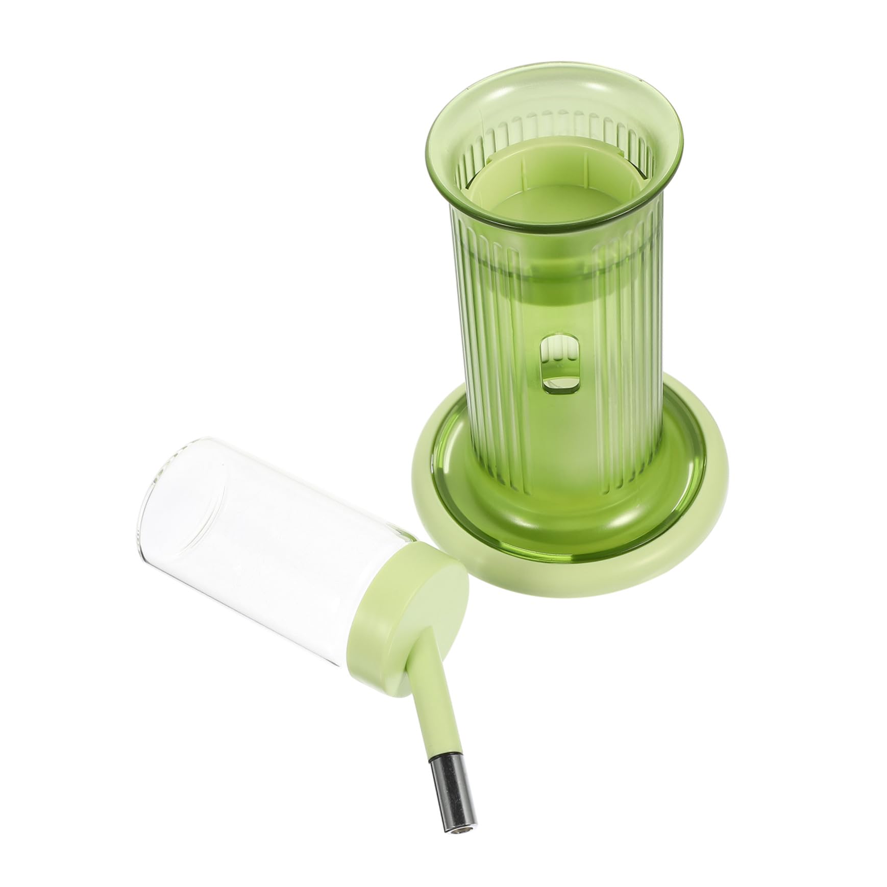 GANAZONO Distributeur d'eau Automatique pour Hamster et Chinchilla, Abreuvoir Vertical en Plastique Vert, Capacité Moyenne, Usage en Cage, pour Petits Rongeurs et Animaux de Compagnie