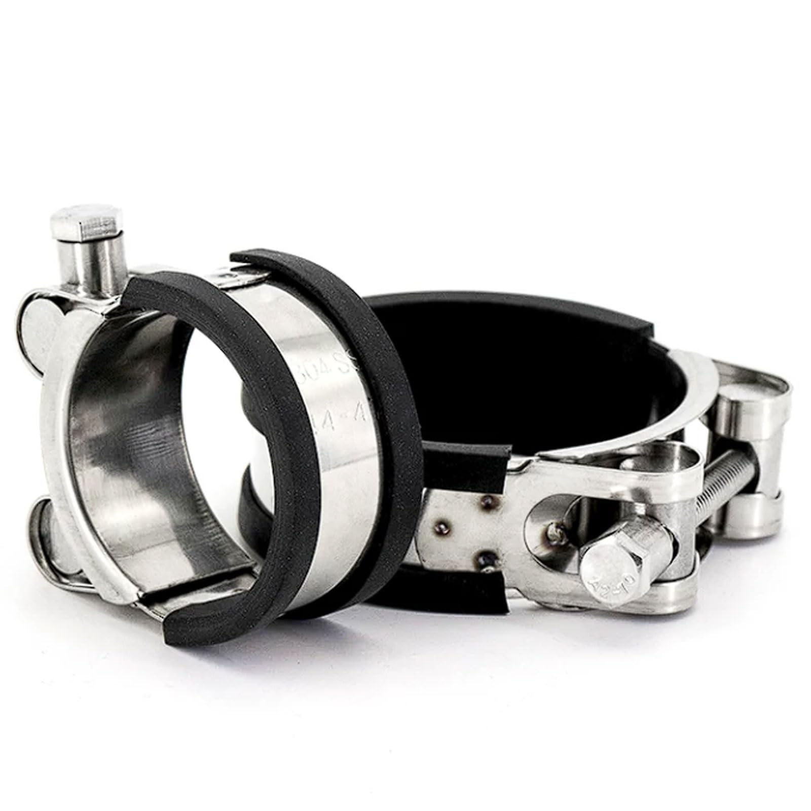 Fascette per tubi in acciaio inox 316 ad alta resistenza rinforzate stile europeo, 8 pezzi di clip per tubi e fascette con striscia in gomma Fibbia di fissaggio(Ф52-55)