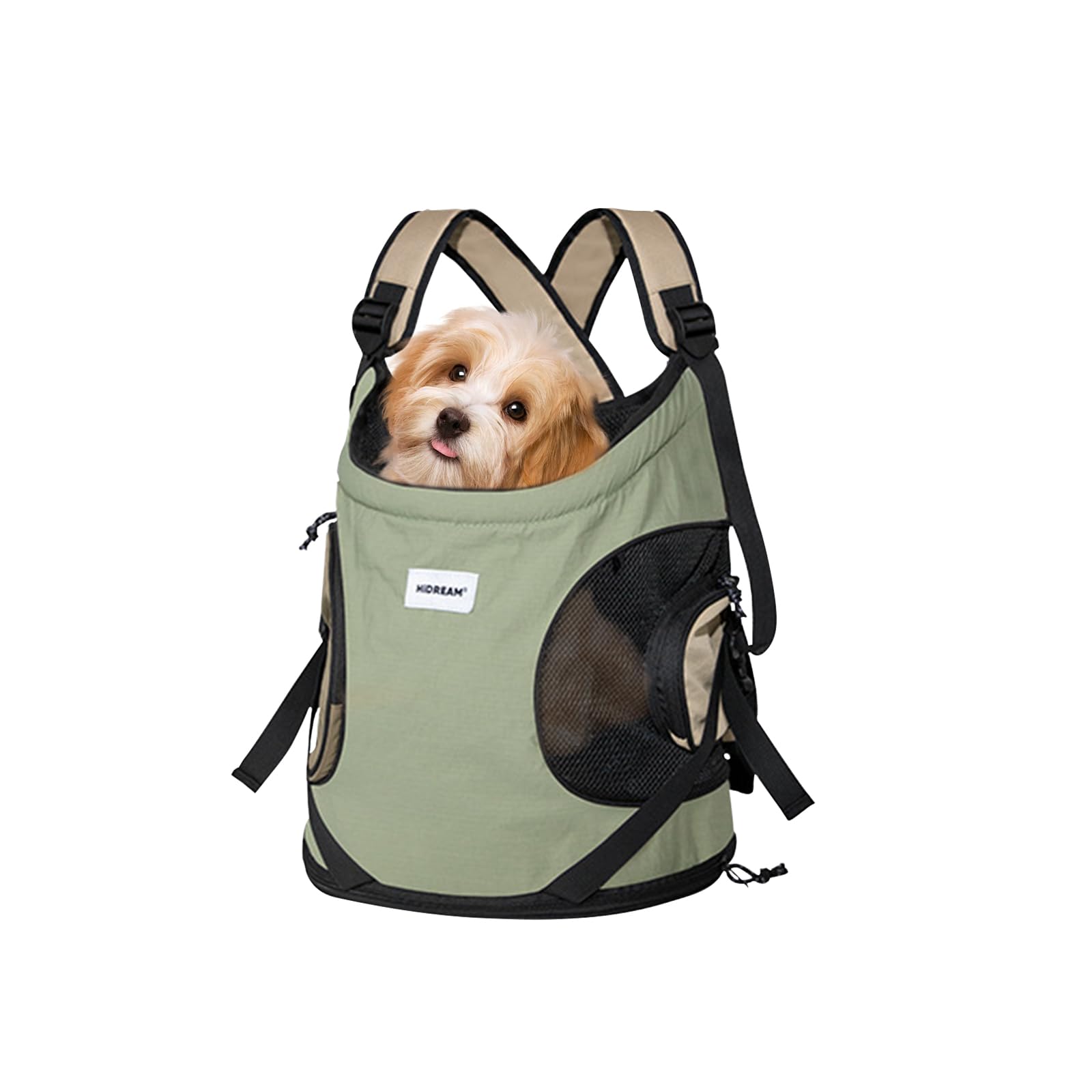 Galatée Pet Front Carrier Backpack, Adjustable Dog Backpack For Travel, Hiking And Outdoor Use, Adjustable Hands Free Dog Chest Carrier, Pet Adjustable Backpack(Green)