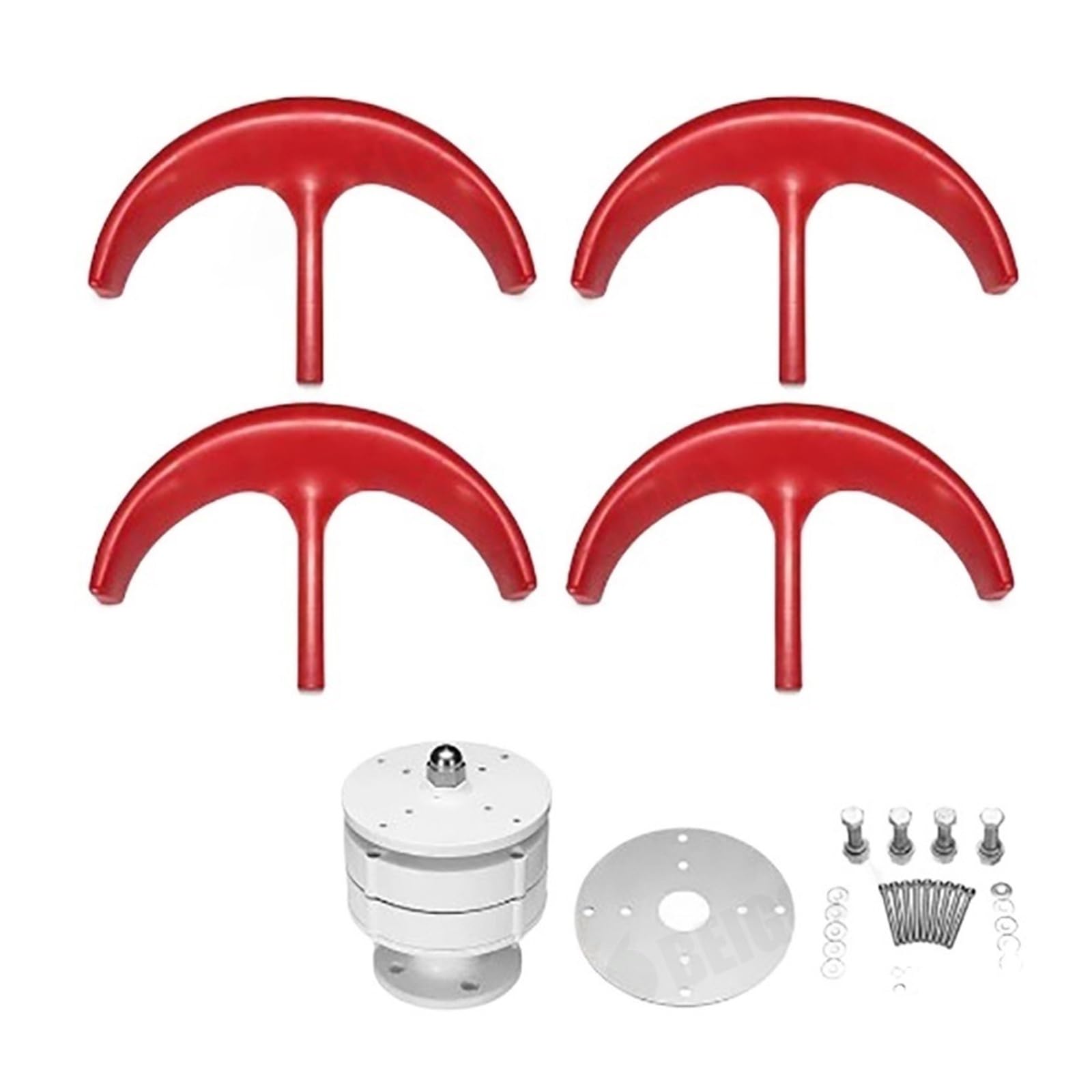 Windturbinengenerator, 1000W Vertikale Windturbine 12v 24V Achse Windgenerator Kleine Windmühle Freie Energie Mit MPPT Laderegler für Marine, Wohnmobil, Zuhause(Red,Turbine Only,48V)