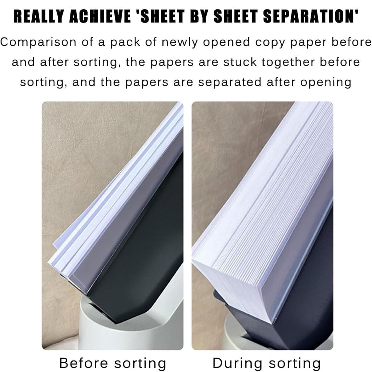 Paper Jogger automatico - Sorter carta da tavolo con supporto angolare, 18000 giri/min, slot di grande capacità per uffici e centri di copia di stampa