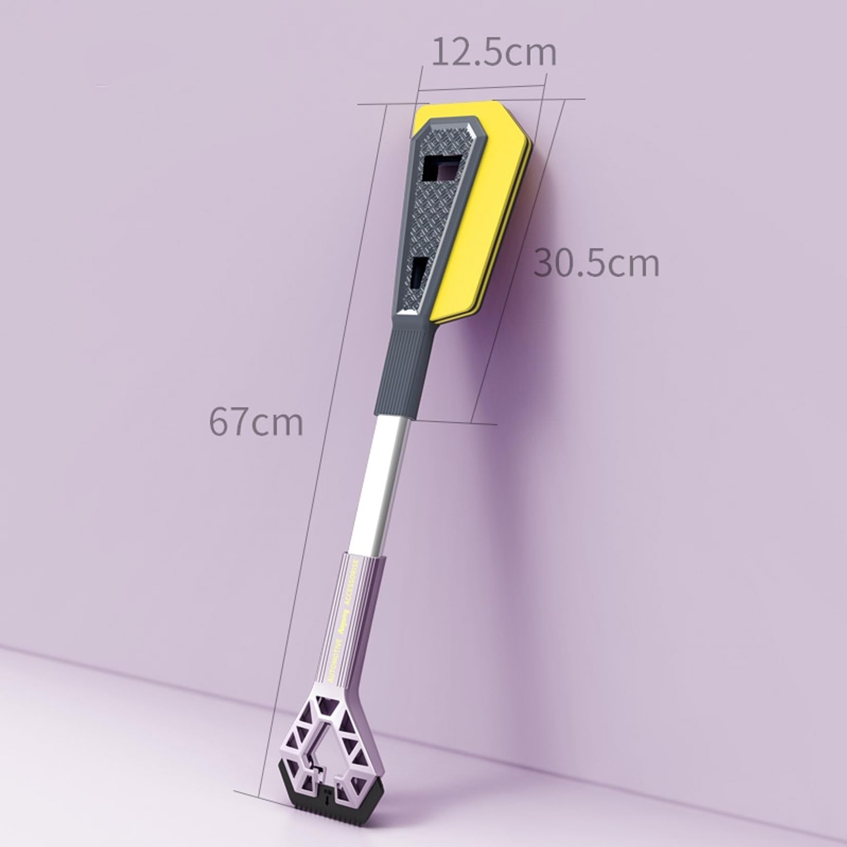 YUHANG Grattoir à Glace Détachable Multifonctionnel,Brosse à Neige sans Poils,Alliage d'Aluminium avec Poignée Antidérapante pour Gratter la Neige,la Glace,Le Dégel et l'eau,67 cm
