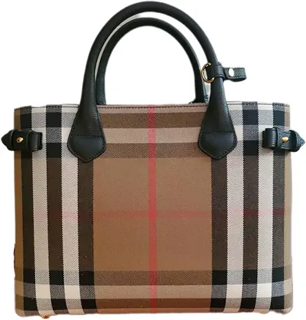 BURBERRY Medium Banner House Check Canvas Bag