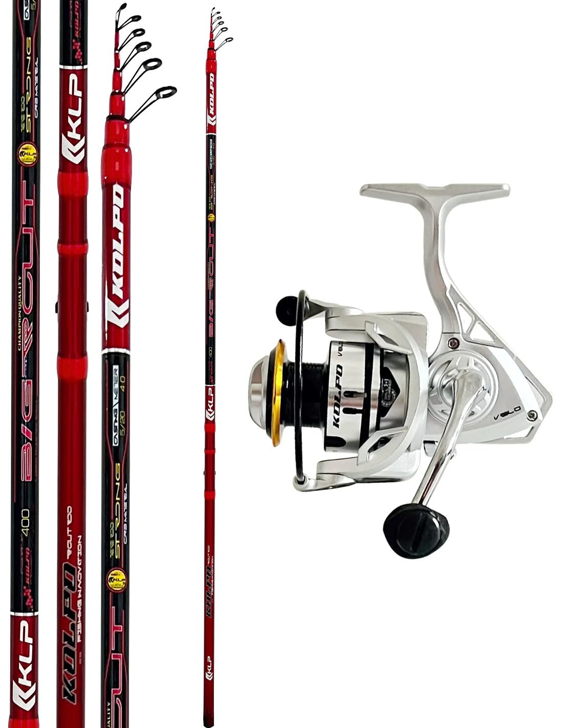 Combo Pesca Trota lago Kolpo Ghost Trout 4m Azione 5/20g + Mulinello High Tech